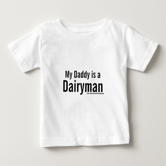 T-shirt Pour Bébé Mon papa est un laitier (Devant)
