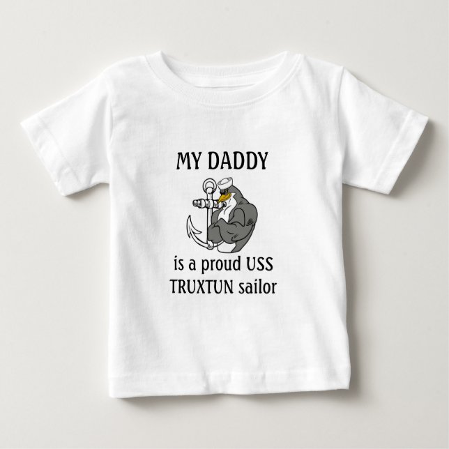 T-shirt Pour Bébé Mon papa est un marin fier d'USS TRUXTUN (Devant)
