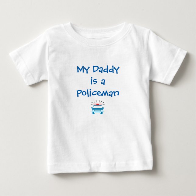 T-shirt Pour Bébé "Mon papa est un policier" Chemise (Devant)