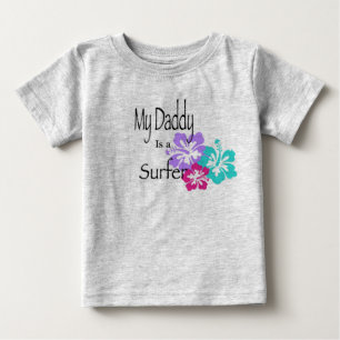 T-shirt Pour Bébé Mon papa est un surfeur