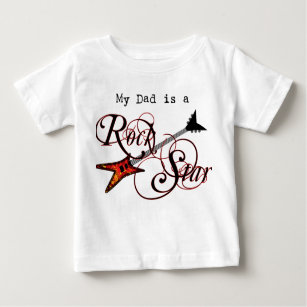 T-shirt Pour Bébé Mon papa est une chemise de vedette du rock