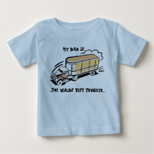 T-shirt Pour Bébé Mon papa le camionneur
