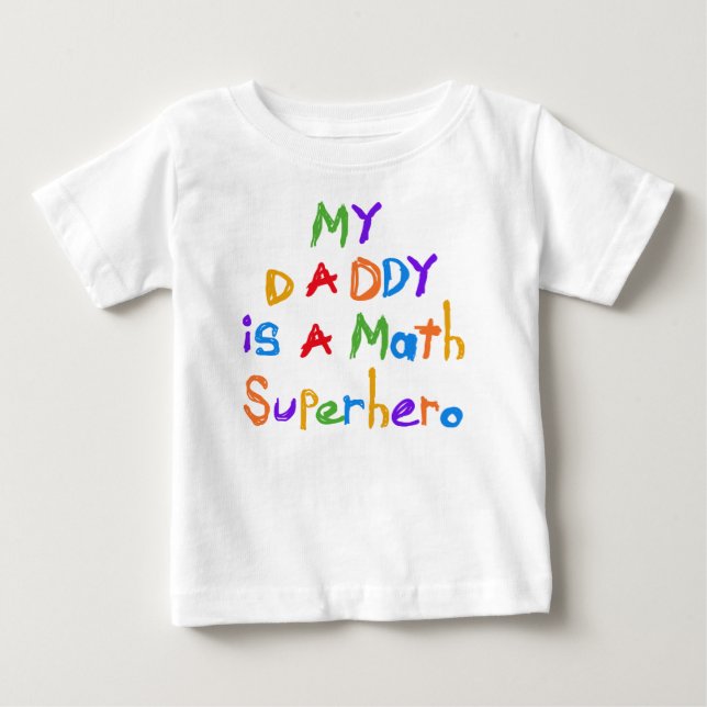T-shirt Pour Bébé Mon papa Math Superhero Baby Romper (Devant)