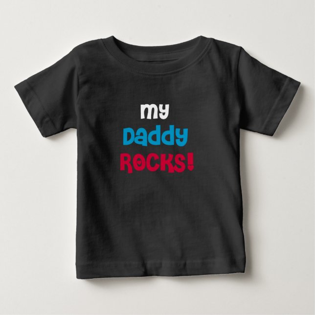 T-shirt Pour Bébé Mon papa Rocks (Devant)