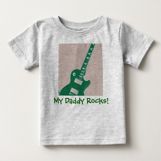 T-shirt Pour Bébé Mon papa Rocks (Devant)