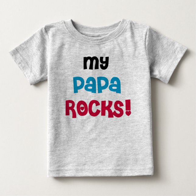 T-shirt Pour Bébé Mon Papa Rocks (Devant)
