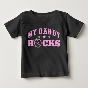T-shirt Pour Bébé Mon papa Rocks Drummer