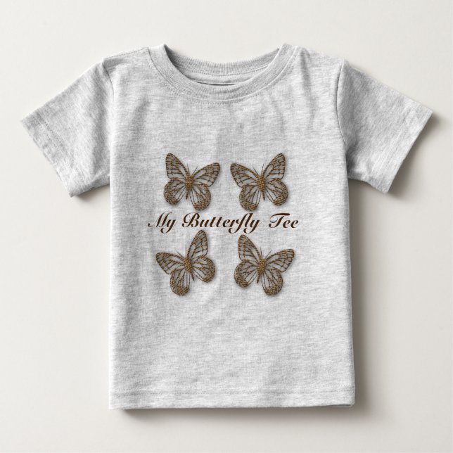 T-shirt Pour Bébé Mon papillon Tee personnalisé (Devant)