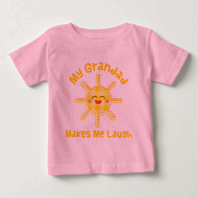 T-shirt Pour Bébé Mon papy m'incite à rire (Devant)
