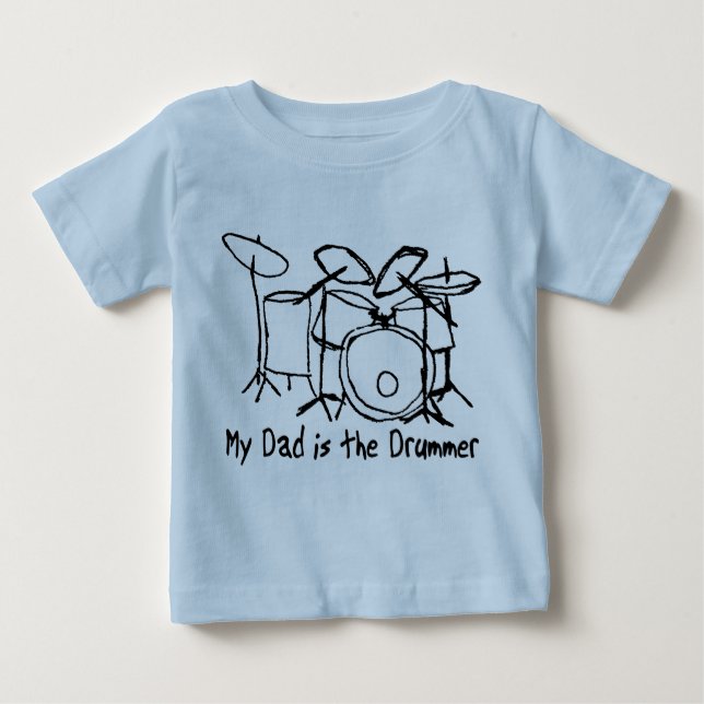 T-shirt Pour Bébé Mon père est le batteur (Devant)