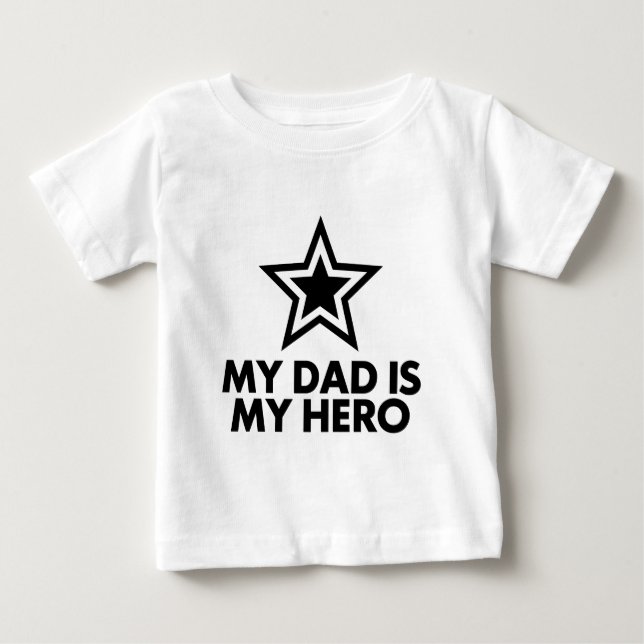 T-shirt Pour Bébé Mon Père Est Mon Héros (Devant)
