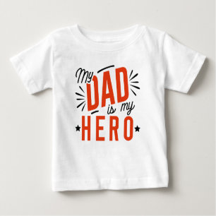 T-shirt Pour Bébé Mon Père Est Mon Héros