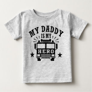 T-shirt Pour Bébé Mon Père Est Mon Héros
