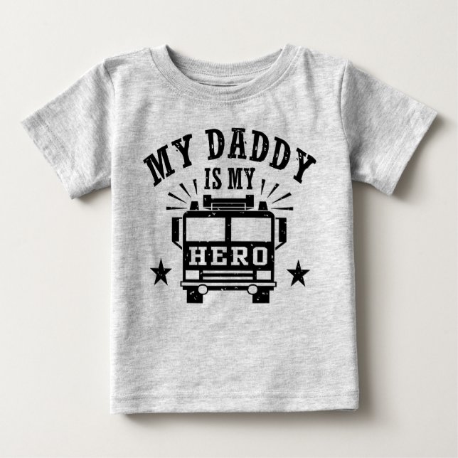 T-shirt Pour Bébé Mon Père Est Mon Héros (Devant)
