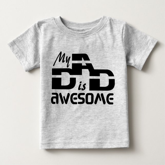 T-shirt Pour Bébé Mon Père Est Super (Devant)
