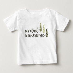T-shirt Pour Bébé Mon Père Est Un Super T-shirt Bébé