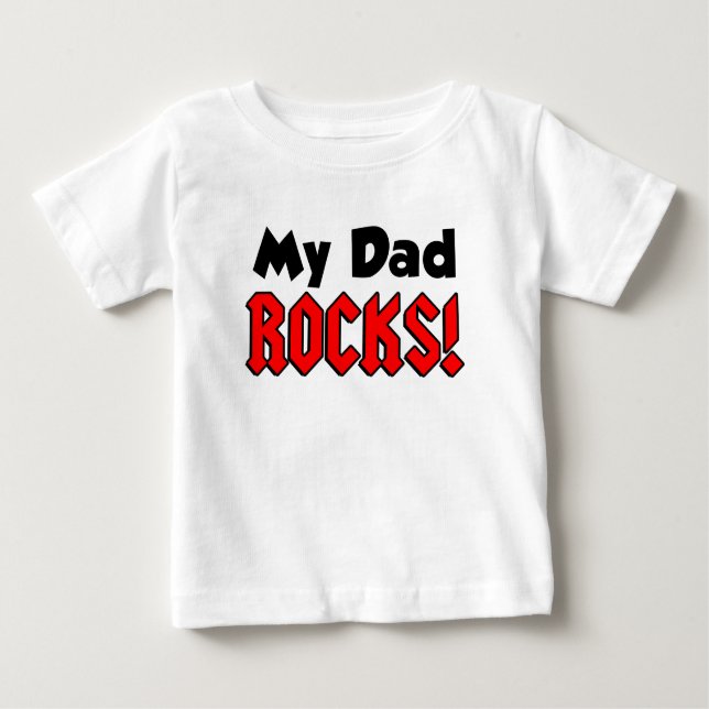 T-shirt Pour Bébé Mon père Rocks (Devant)