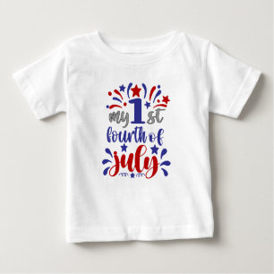 T-shirt Pour Bébé Mon premier 4 juillet Nouveau cadeau de naissance