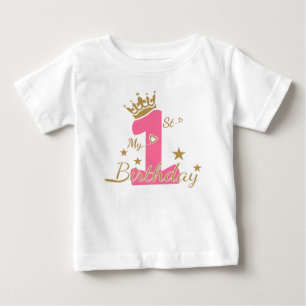 T-shirt Pour Bébé Mon premier anniversaire, Birthday Girl Shirt,