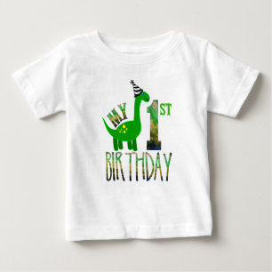 T-shirt Pour Bébé Mon premier anniversaire Dinosaur Party