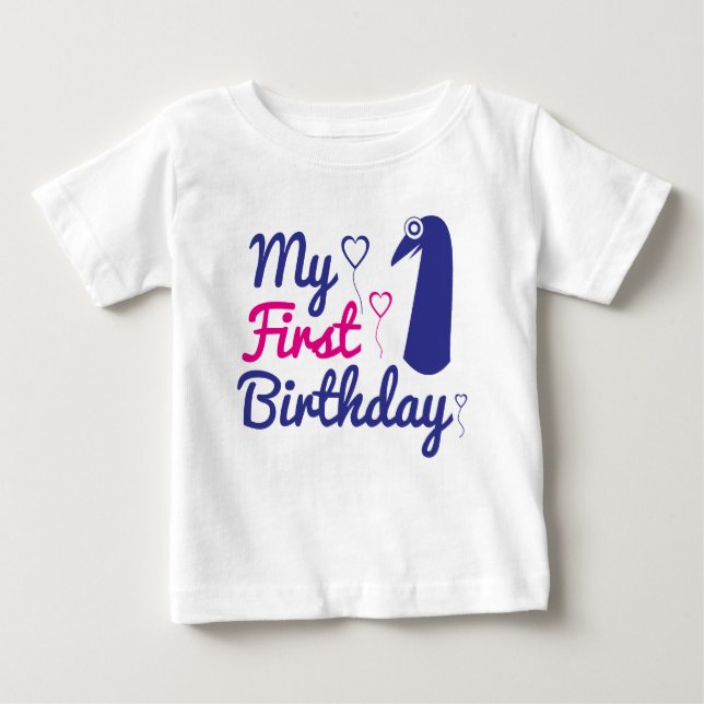 T-shirt Pour Bébé Mon premier anniversaire, mon 1er anniversaire pou (Devant)