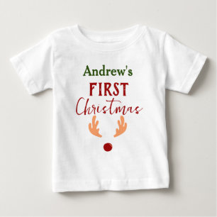 T-shirt Pour Bébé Mon premier bébé de Noël Personnaliser le nom