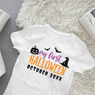 T-shirt Pour Bébé Mon premier bébé mignon d'Halloween personnalisé
