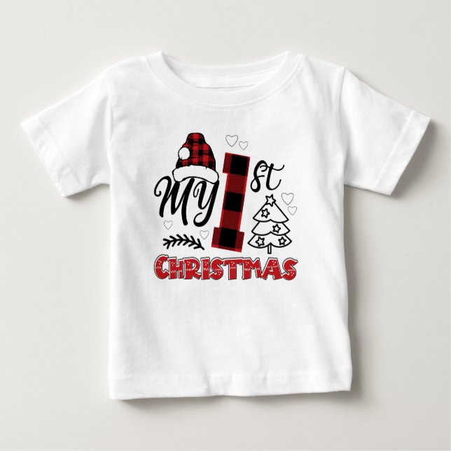 T-shirt Pour Bébé Mon premier bébé Noël 1er Noël (Devant)