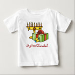 T-shirt Pour Bébé Mon premier Chanukah<br><div class="desc">Le cadeau parfait pour la première célébration de Chanukah du bébé !</div>