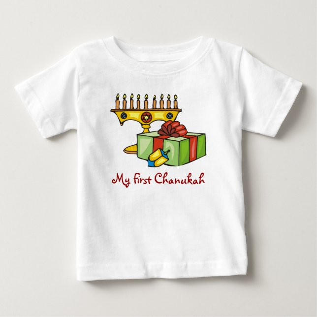 T-shirt Pour Bébé Mon premier Chanukah (Devant)