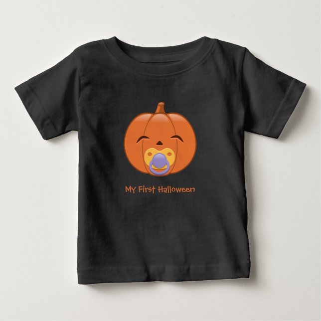 T-shirt Pour Bébé Mon premier Citrouille de pacificateur Halloween (Devant)