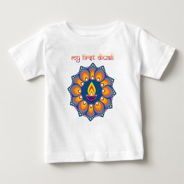 T-shirt Pour Bébé Mon premier Diwali (Devant)