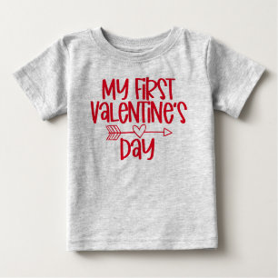 T-shirt Pour Bébé Mon premier enfant de Saint-Valentin Tee