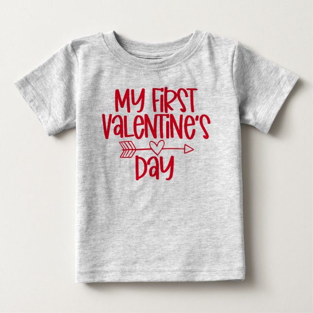 T-shirt Pour Bébé Mon premier enfant de Saint-Valentin Tee (Devant)