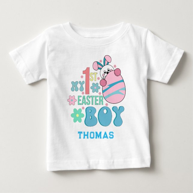 T-shirt Pour Bébé Mon premier garçon de Pâques (Devant)