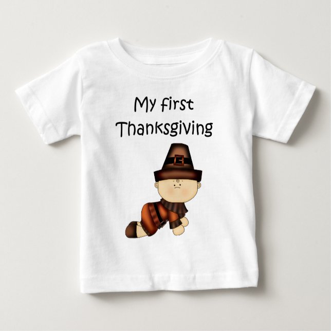 T-shirt Pour Bébé Mon premier garçon Thanksgiving #2 *T-shirt* (Devant)