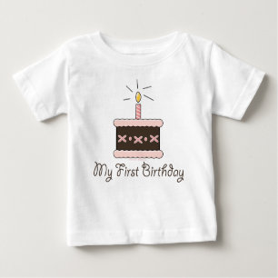 T-shirt Pour Bébé Mon premier gâteau d'anniversaire Long Manche Tee
