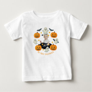 T-shirt Pour Bébé Mon premier Halloween Mignonne Citrouille et cou