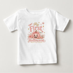 T-shirt Pour Bébé Mon premier Halloween T-shirt bébé fille rose mign