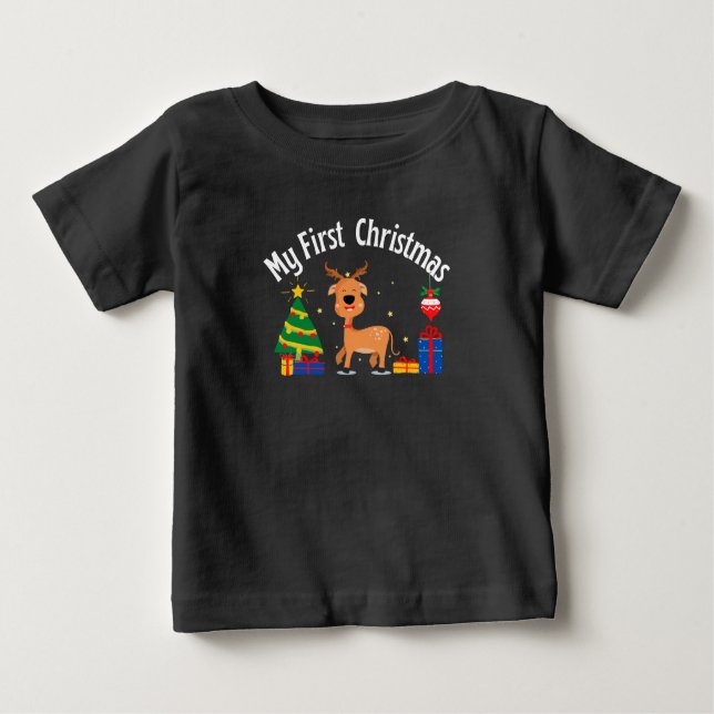 T-shirt Pour Bébé Mon premier Noël (Devant)