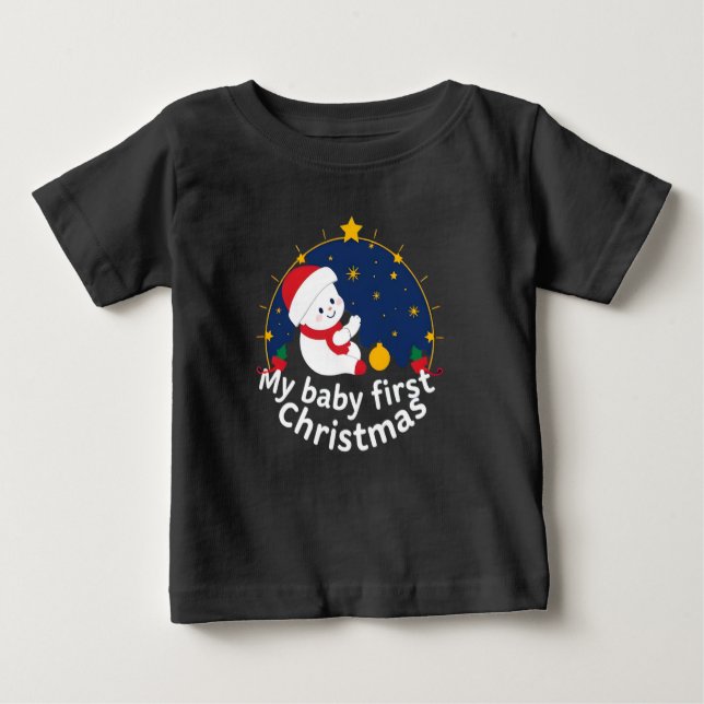 T-shirt Pour Bébé Mon premier Noël (Devant)