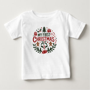 T-shirt Pour Bébé Mon premier Noël 1er Noël Famille assortie bébé 