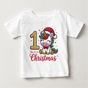 T-shirt Pour Bébé Mon premier Noël 2025 : une étape magique pour béb