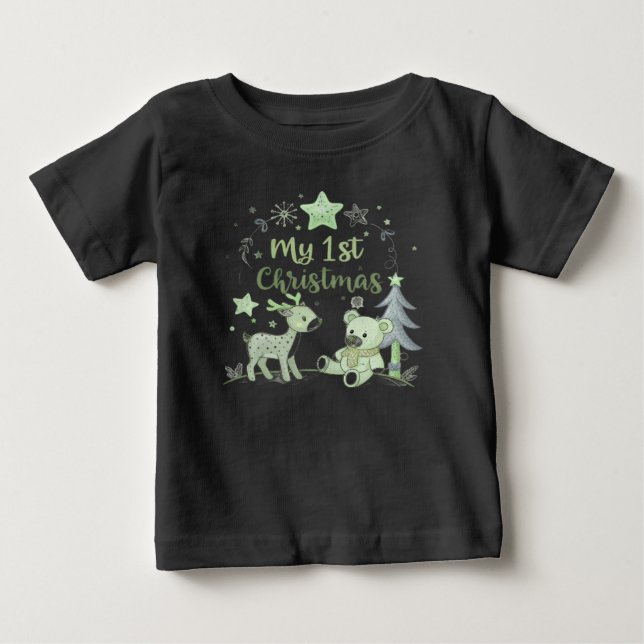 T-shirt Pour Bébé Mon Premier Noël Bébé (Devant)