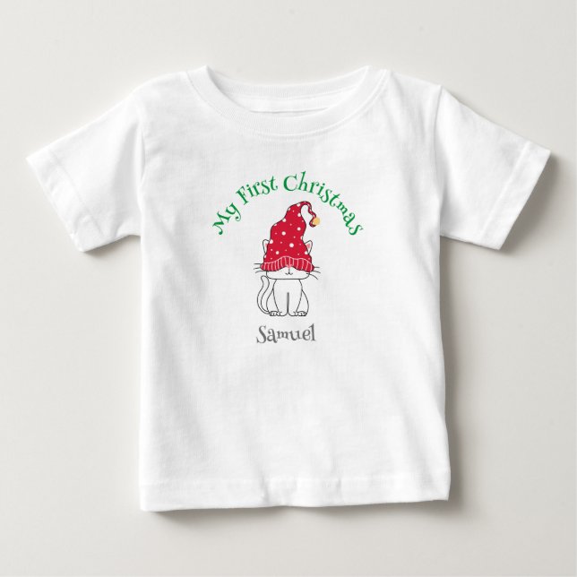 T-shirt Pour Bébé Mon premier Noël - personnaliser texte et image (Devant)