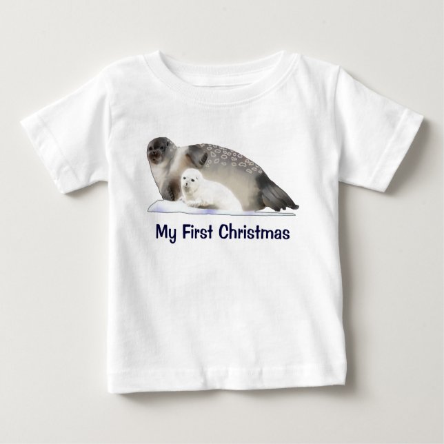 T-shirt Pour Bébé Mon premier Noël - Sceau annelé (Devant)