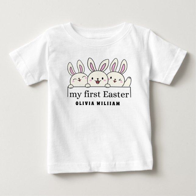 T-SHIRT POUR BÉBÉ MON PREMIER PÂQUES (Devant)
