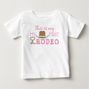 T-shirt Pour Bébé Mon premier rodéo Anniversaire fille 1er Cowboy We
