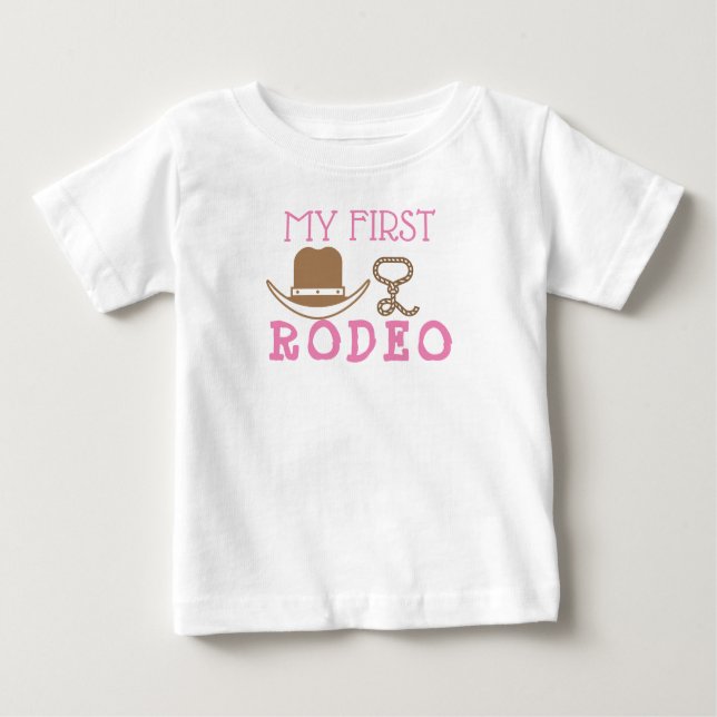 T-shirt Pour Bébé Mon premier rodéo Anniversaire fille 1er Cowboy We (Devant)