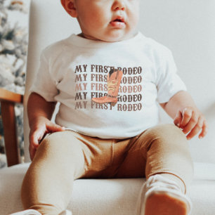 T-shirt Pour Bébé Mon Premier Rodéo Bottes de Cow-Boy 1er 1ère Anniv